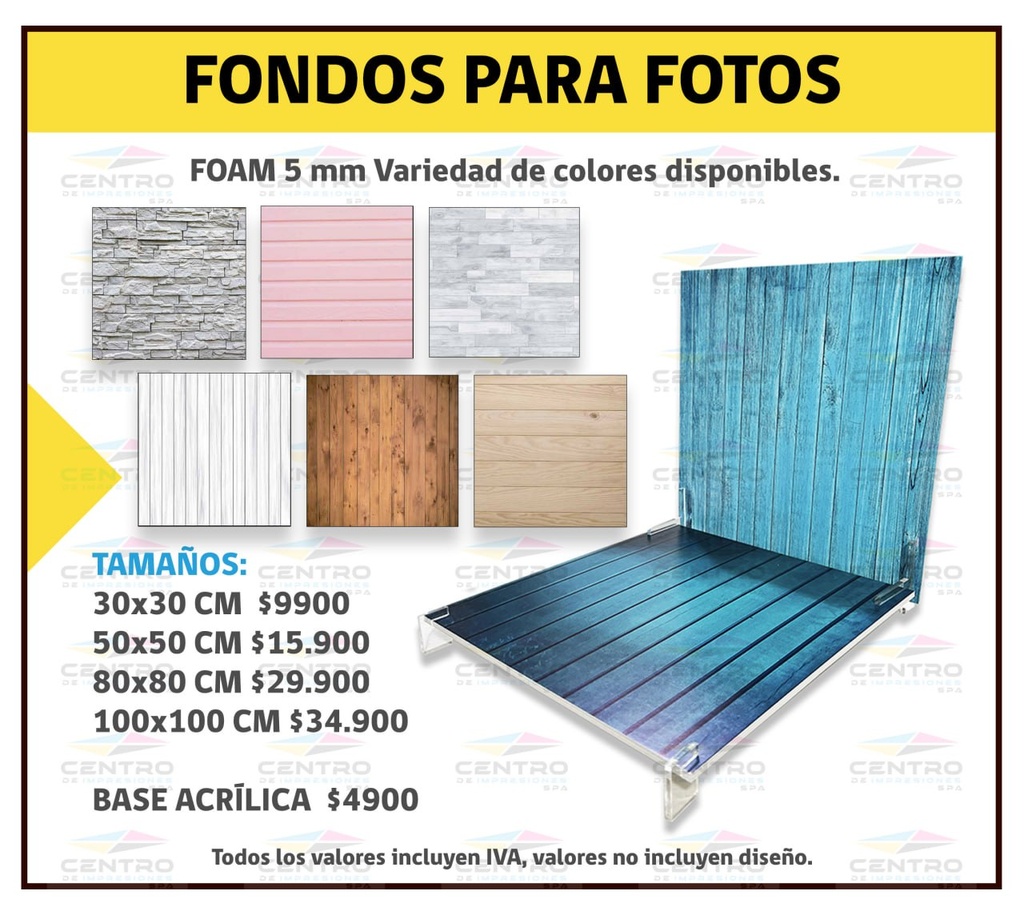 Fondo para Fotos Foam