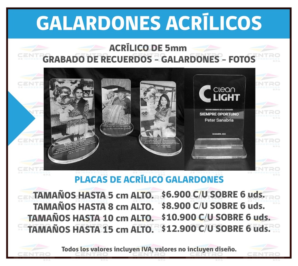 Galardon Acrilico