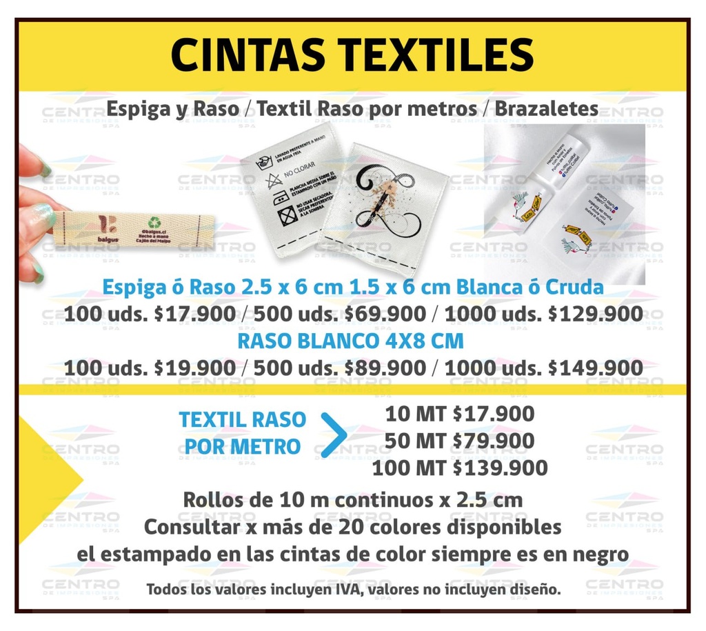 Cinta Textil Espiga y Raso