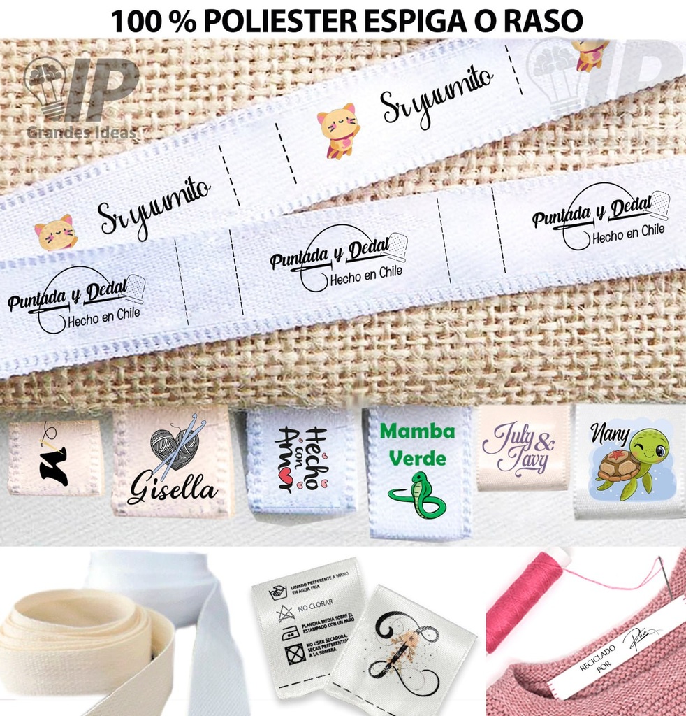 Etiqueta Textil Espiga / Raso