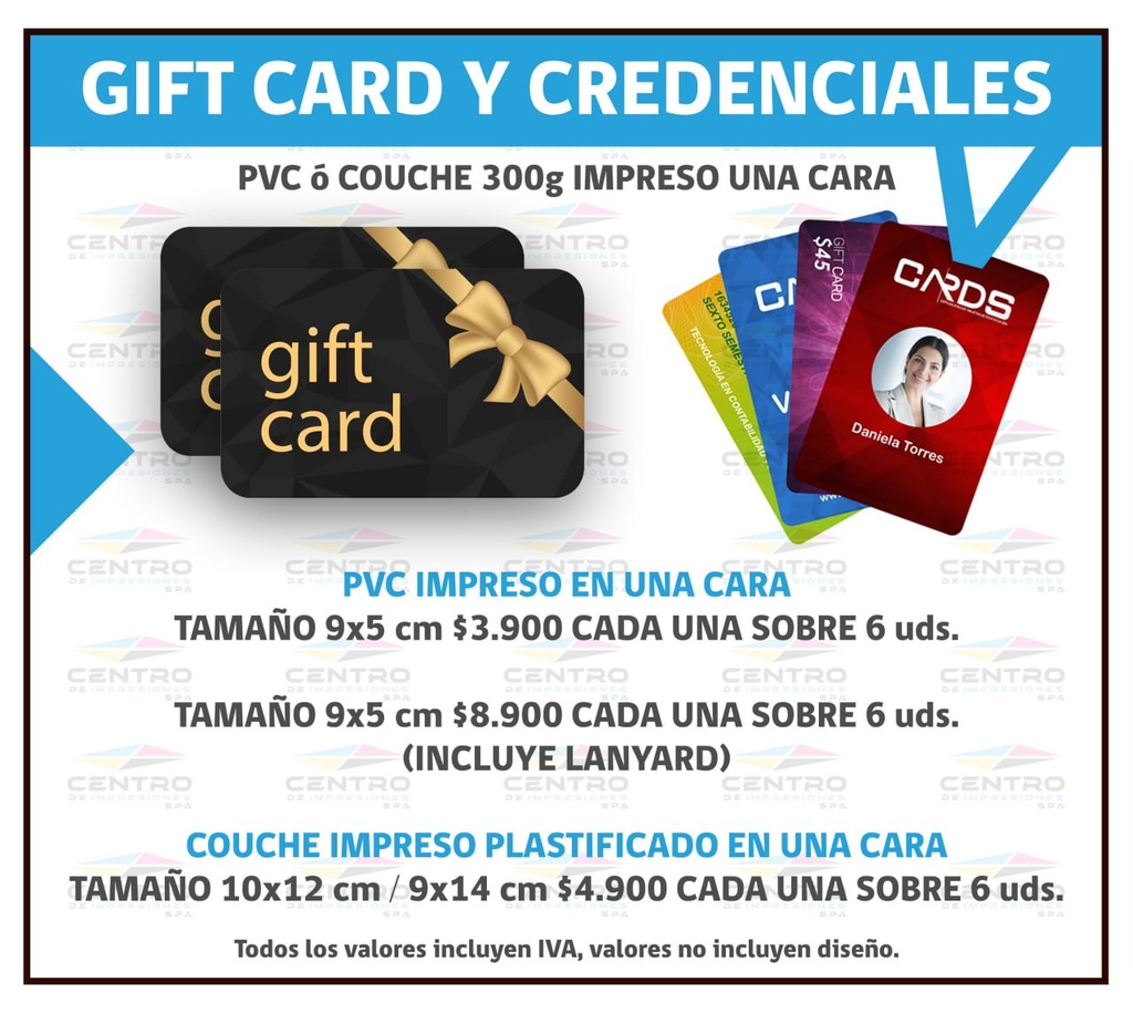 Gift Card / Credencial PVC