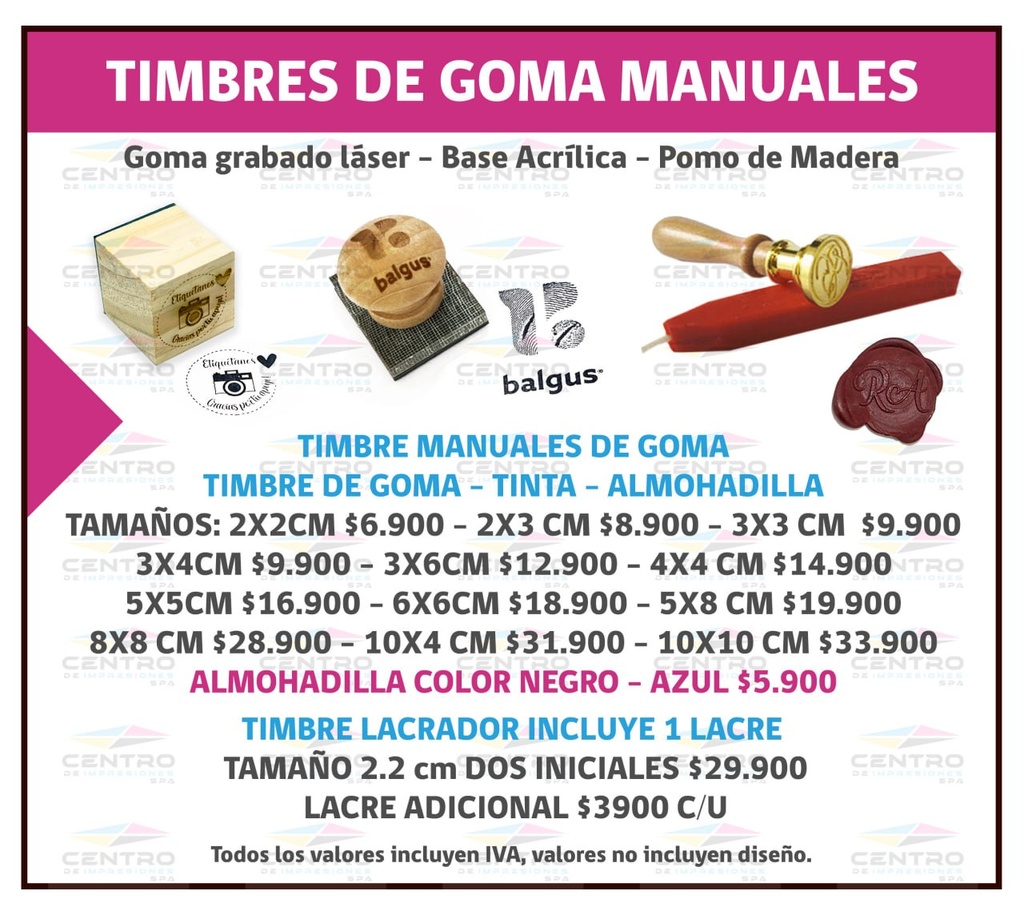Timbre de Goma Manual